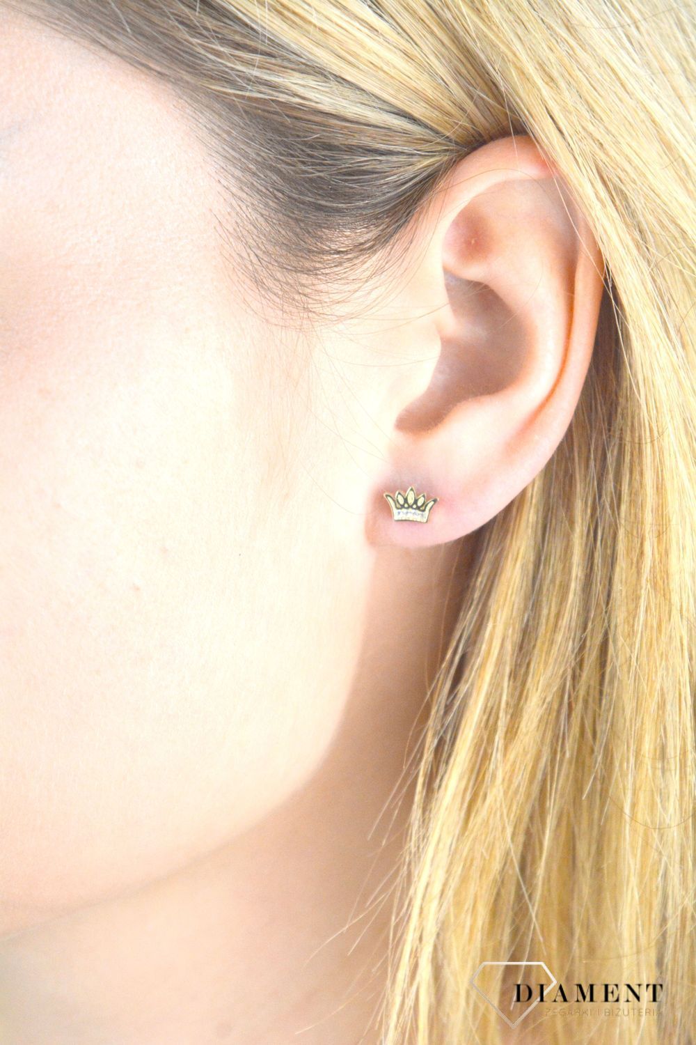 Złote kolczyki 375 korona wkrętki KL 8234 375.jpg